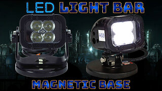LED Light Emitter w/ Magnetic Mount - 90'L X 70'W Spot Beam - 9-42VDC - 720 Lumen - Trunion Mount