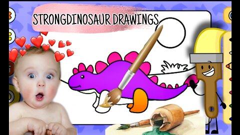 How to draw a STRONG DINOSAUR | keep easy step by step dionosaur draw for kids 🤗