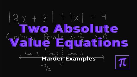 How to SOLVE 2 ABSOLUTE Values in 1 Equation? - Gets easy with practice!