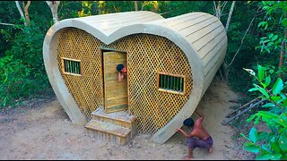 Building Loving House in Deep forest with Primitive Skill