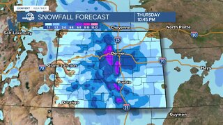 Snowfall forecast for incoming storm