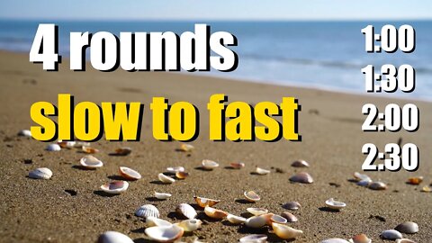 4 Wim Hof rounds [Slow to Fast] - 40 breaths with SEA WAVES