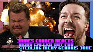 James Corden REACTS Being CALLED OUT For Stealing Ricky Gervais Joke