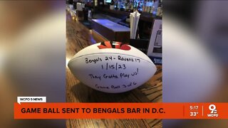 Bengals game ball sent to D.C. bar