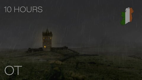 Rainy Windy Night at a Castle On The Hill In Ireland | Wind & Steady Rain | Relax | Study | Sleep