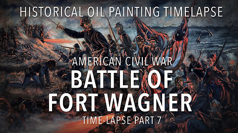 Studio Oil Painting Timelapse Civil War Battle of Fort Wagner South Carolina Part 7