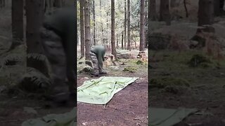 removing the tent stakes. Lanshan 2