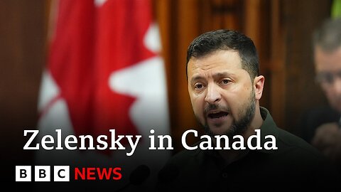 Ukraine war: Zelensky speaks in Canada after strike on Crimea navy base - BBC News