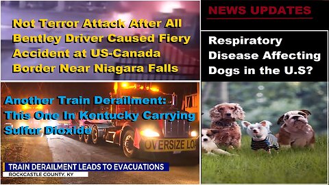 Train Derails Carrying Sulfur Dioxide, KY. Fiery Crash, Not Terror Attack. Dog Respiratory Disease?