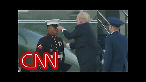 Trump stops to retrieve Marine's hat #Rumble my new account please follow me on Rumble channel