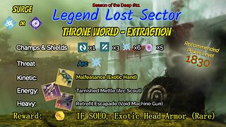 Destiny 2 Legend Lost Sector: Throne World - Extraction on my Strand Titan 7-22-23