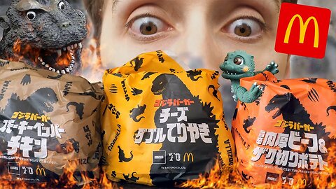 Eating ALL The GODZILLA Burgers at Mcdonalds - Review