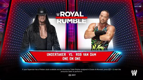 WWE 2k24 Undertaker vs Rob Van Dam