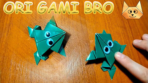 How to make a frog out of paper that can jump. Origami jumping frog.