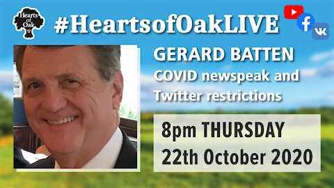 Livestream with Gerard Batten 22.10.20