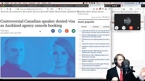 Lauren Southern And Stefan Molyneux vs NZ Media, The Vinny Eastwood Show - 20 September 2018