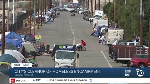 Cleanup of homeless encampments in Midway District begin