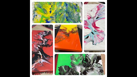 Bright, Bold & Pretty Dutch Pour Compilation #acrylicpainting #abstractart #forsale #yycart