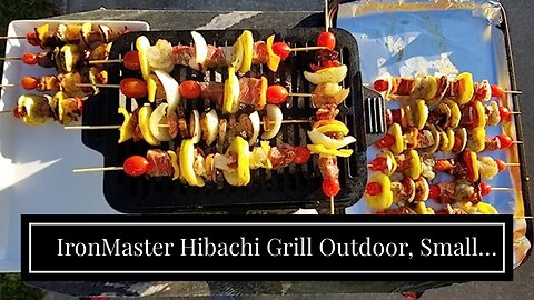 IronMaster Hibachi Grill Outdoor, Small Portable Charcoal Grill, 100% Pre-Seasoned Cast Iron, J...