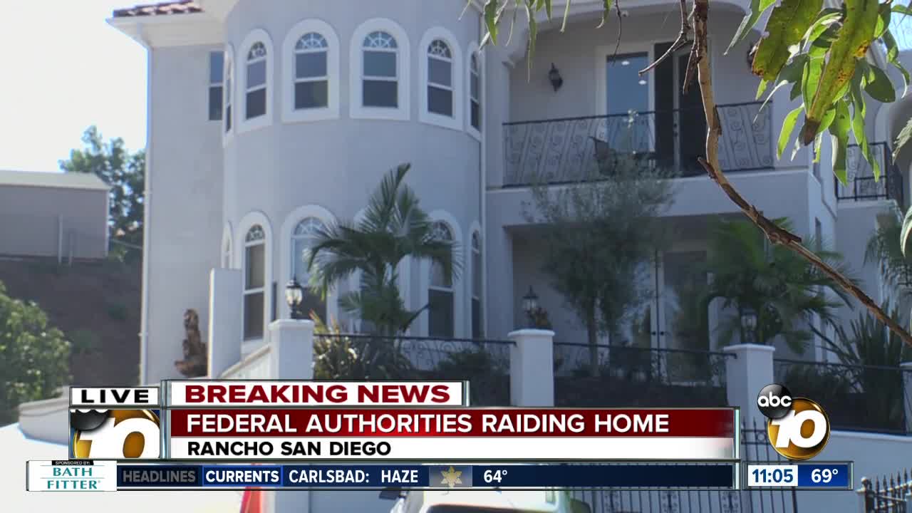Federal authorities raid Rancho San Diego home
