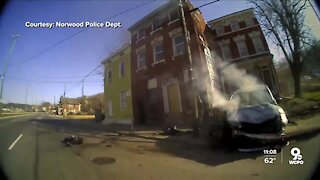 Body cam footage shows police pursuit that ended in serious crash
