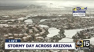 WATCH: Snow blankets the northeast Valley