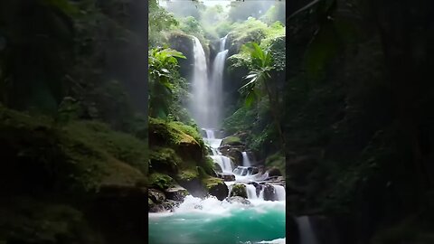 Jungle Waterfall [ai generated video] 🌿💦🌴