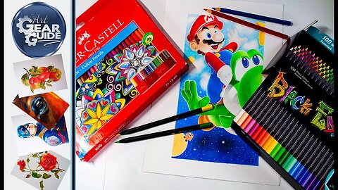 Nintendo Mario Artwork Using Faber Castell Black Edition Colored Pencils.