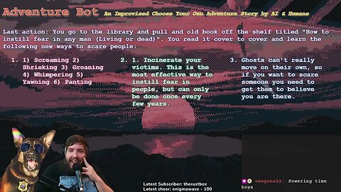 Adventure Bot - An Improvised Choose Your Own Adventure Story by AI & Humans (9/22/2022)