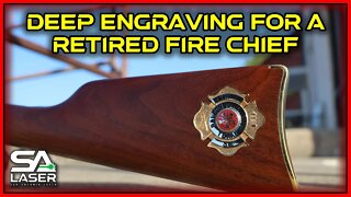 An engraving for a retired Fire Chief