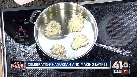 Celebrating Hanukkah and making latkes