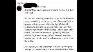 12th Sept 2022 - A reply to: CyclingMikey catches drivers breaking the law (a reply left to me)