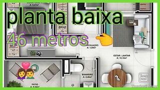 planta baixa 46 metros quadrados