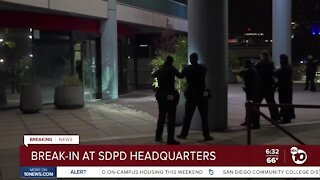 Man seen destroying lobby of San Diego police headquarters