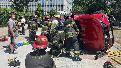 Firefighters Free Entrapped Driver