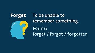 Irregular verb: Forget / forgot / forgotten (meaning, forms, examples, pronunciation)