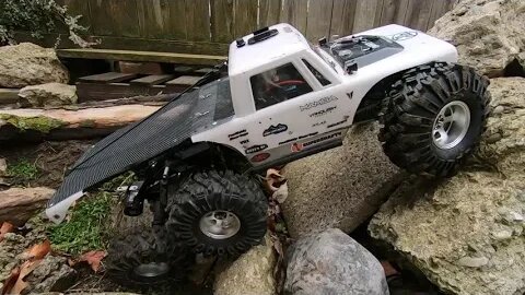 Custom RC 6x6 on the test course-MOA rear axle-Vanquish-Mamba Micros-Holmes Hobbies-USD Sticky's-