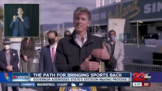 Gov. Gavin Newsom discusses bringing sports back