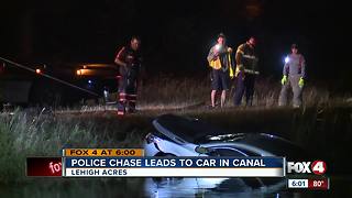 Police chase leads to car in canal