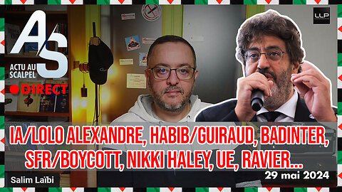Actu Scalpel, 29 mai 24 : IA/Lolo, Habib/Guiraud, Badinter, SFR/Boycott, Nikki Haley, UE, Ravier...