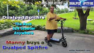 Manny In Oshawa Buys a Dualped Spitfire BEST 52V Scooter Anywhere & LOVES It!