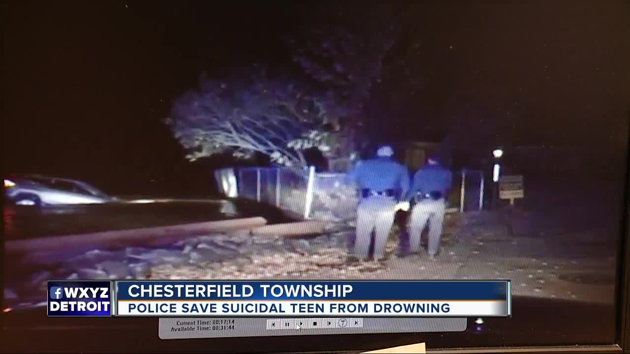 Chesterfield Township officers save suicidal teen who crashed vehicle into Lake St. Clair
