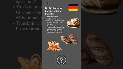 🇩🇪Tongue Twisters/Zungenbrecher-Der Bäcker backt braune Brote im Backofen