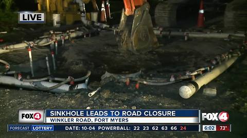 Sinkhole closes a portion of Winkler Road for rest of the week