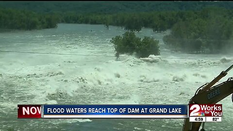 Pensacola Dam roars as Grand Lake reaches near max flood capacity