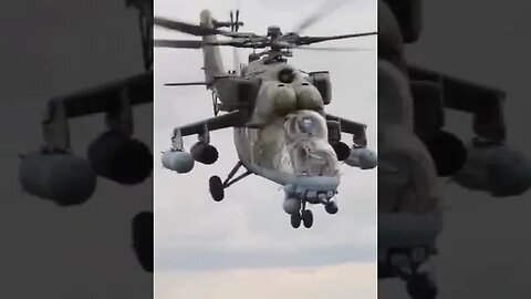 Russian MI-35 Helicopter in action #russia #battlefield #military #drone #ukraine