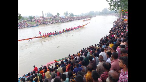 A boat race was held in Ichamati River near Taranihat in Gabtali A boat race was held in