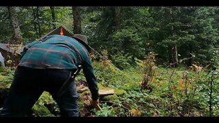 Camping alone in heavy rain and thunder -14