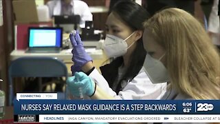 Nurses say relaxed mask guidance is a step backwards