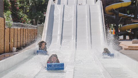 Unlucky ride on the water park slide